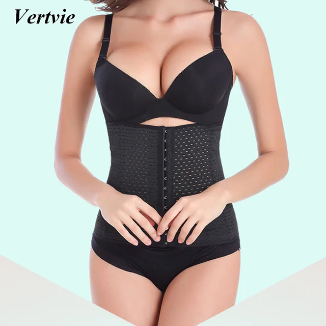 Vertvie 2018 Adjustable Belly Trainer Waist Support Fitness Belt Women Hollow Out Three-row Buckle Sport Waistband Slimming Belt