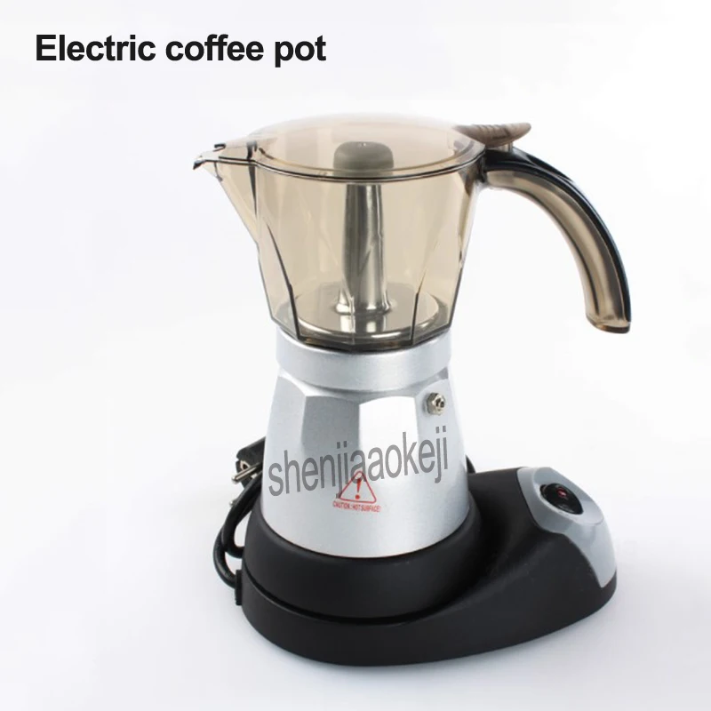 Electric espresso coffee pot Food grade aluminum + acrylic Household Stovetop coffee maker cafe mocha pot 220v 480w 1pc