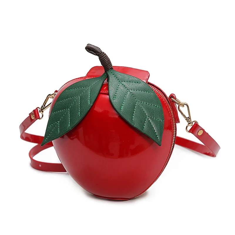 2018 Newest Hot Cute Cartoon Bags Apple Shape Shoulder Bag for Girls Mini Crossbody Bags Personality Purse Fashion Messenger Bag (7)