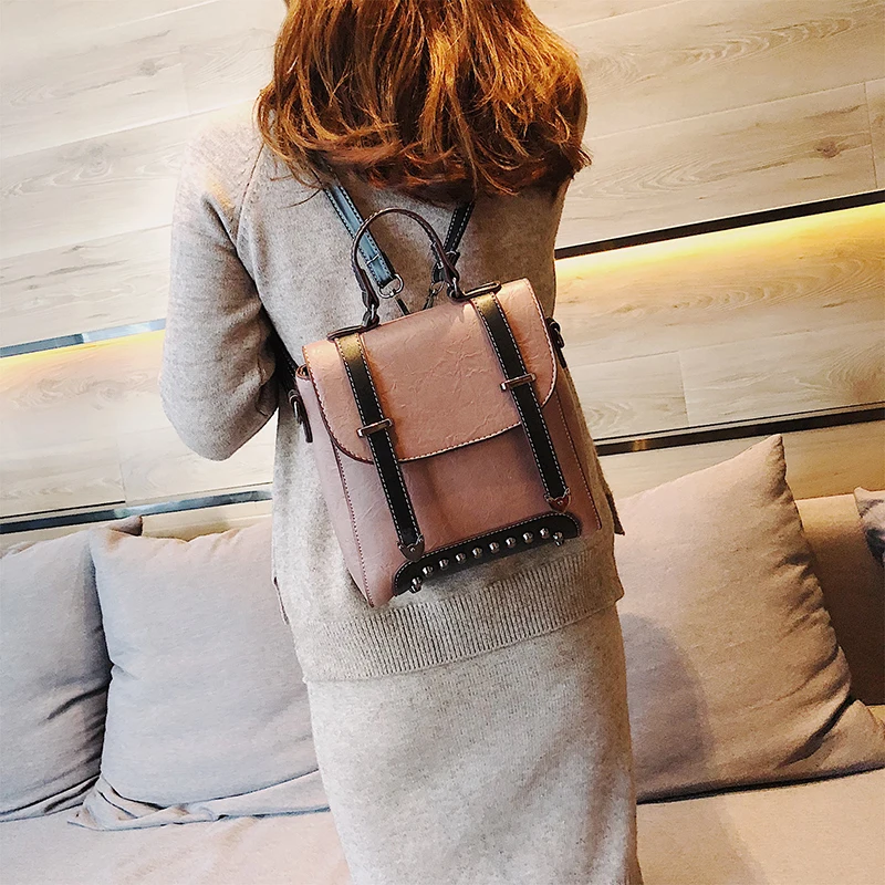 Mochilas de moda para mujer 2018 Mini Mochila de cuero para mujer de Color sólido pequeñas bolsas de hombro Mochila escolar para niñas Mochilas de moda para mujer 2018 Mini Mochila de cuero para mujer de Color sólido pequeñas bolsas de hombro Mochila escolar para niñas