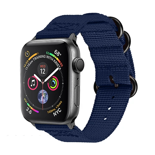 Лидер продаж нейлоновый ремешок для наручных часов для Apple Watch Series 4 5 42 мм 44 мм мягкий спортивный кожаный браслет 38 мм 40 мм, ремешок для наручных часов iwatch 1/2/3 - Цвет ремешка: blue