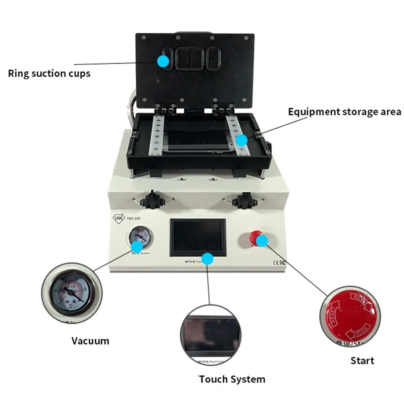 TBK-288 Автоматическая Framework демонтаж машина для мобильного телефона взрыв оборудование для ремонта экрана сепаратор дисплеев