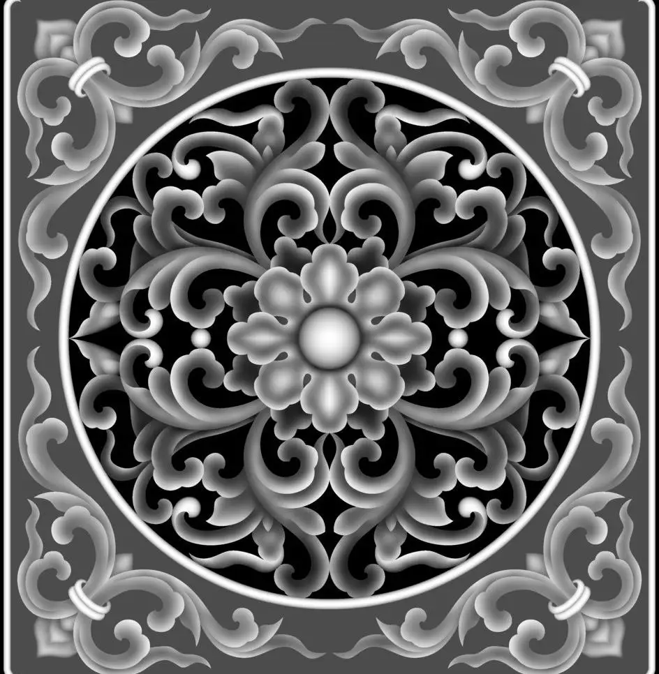 

3D Model relief BMP format, router 3 axis engraving file furniture door cabinet pattern design (23) 10.3 MB