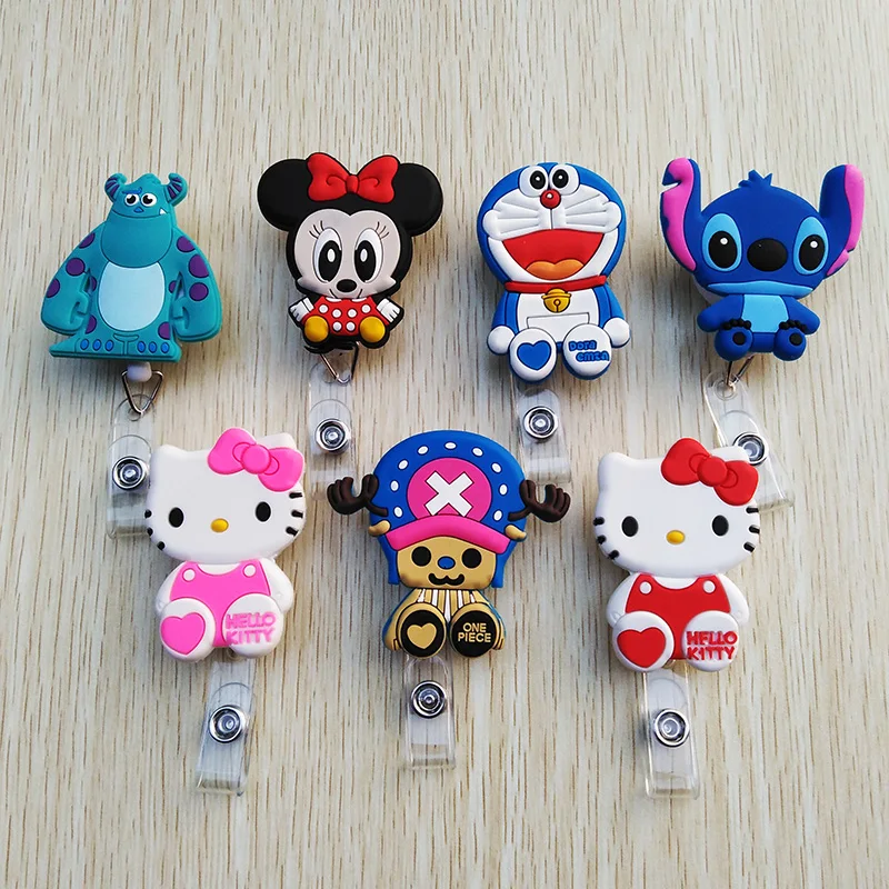 

1 Pcs New Cartoon animal design waterproof Retractable Pull Badge Reel ID Name Tag Card Badge Holder Student nurse Badge clip