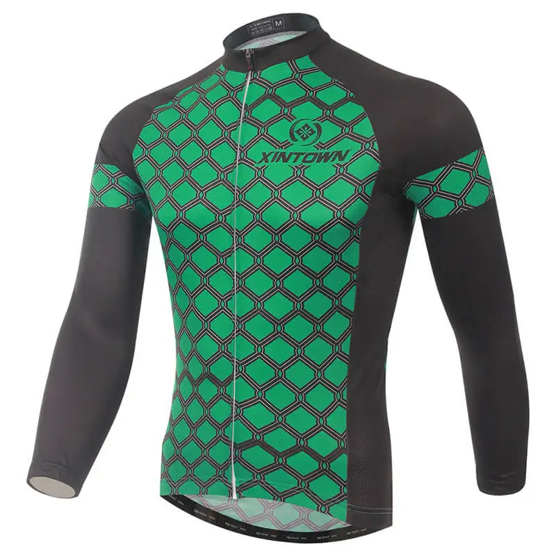 

XINTOWN Spring Autumn Long Sleeve Cycling Jersey Quick Dry Outdoor Sportswear Clothing MTB Bike Bicycle Full Zipper Shirt
