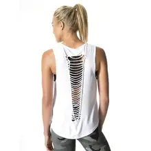 S XL Cutout Sexy Backless Shirt Women Sleeveless Yoga Top Shirts Plus Size font b Fitness
