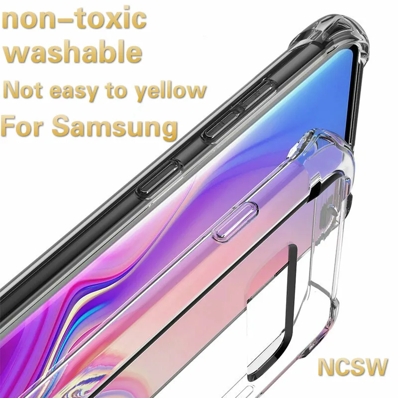 

Shockproof Clear Silicone Case Edge Case For Samsung Galaxy S10 S9 S8 Plus S7 M20 A7 A6 A8 J4 J6 Plus J8 2018 protect Cover