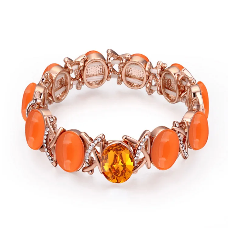 

Fashion Opal Pulseras Women's Crystal Rubber bands Bracelet Made With Austrian ELements Wholesale