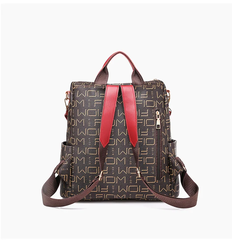 Mulheres do vintage mochila de couro do
