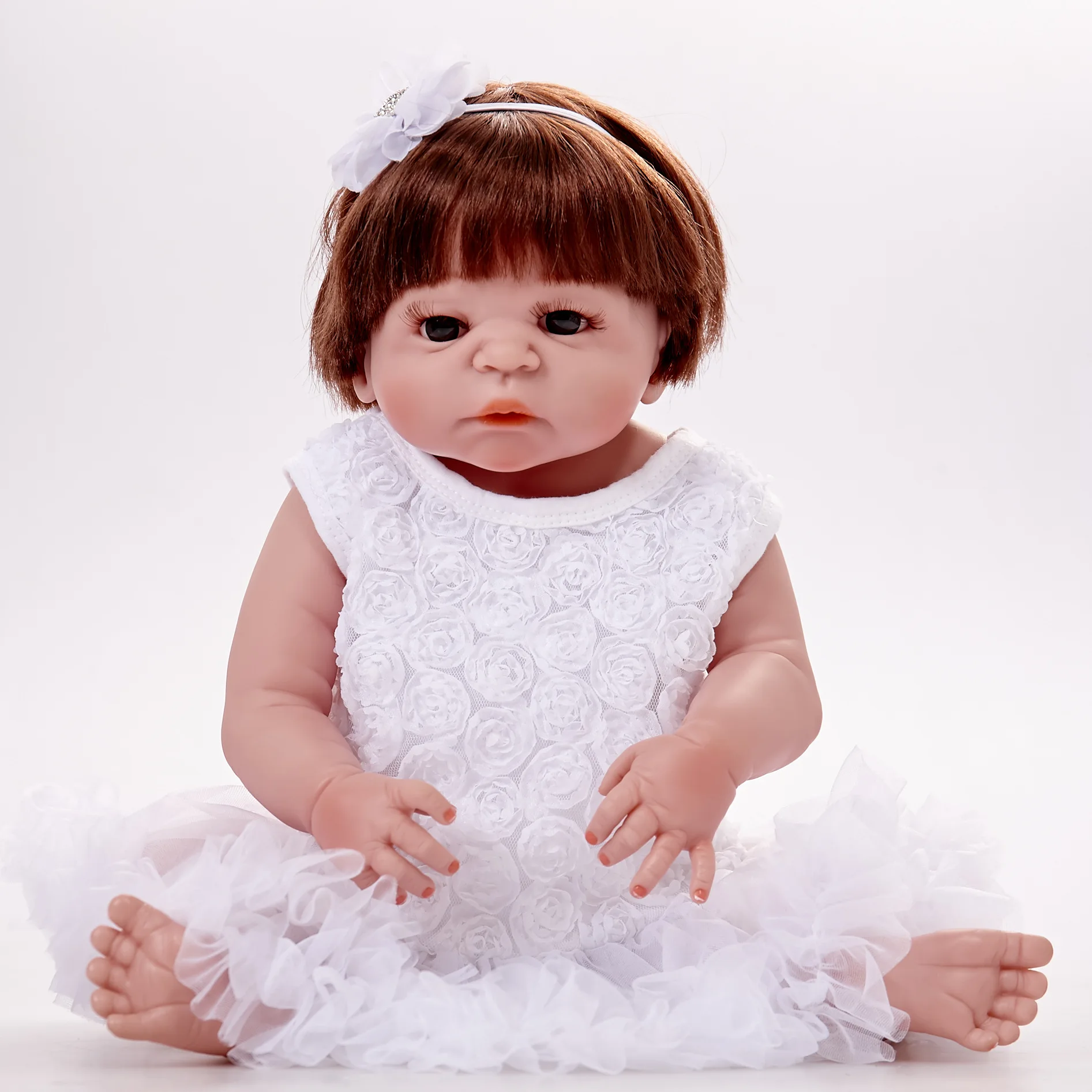 

55 Cm Bebe Doll Reborn Realistic Newborn Doll Gift for Kids Birthday Reborn Doll for Girls Reborn Full Silicone Toys