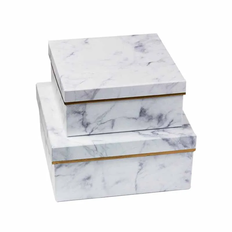 

3Pcs Marble Gift Box Square Round Birthday Gift Jewelry Underwear Birthday Gift Storage Box Wedding Party Product Packaging