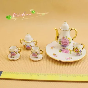 

Mini dollhouse British tea sets exquisite 1: 6 large neo-classical ornaments