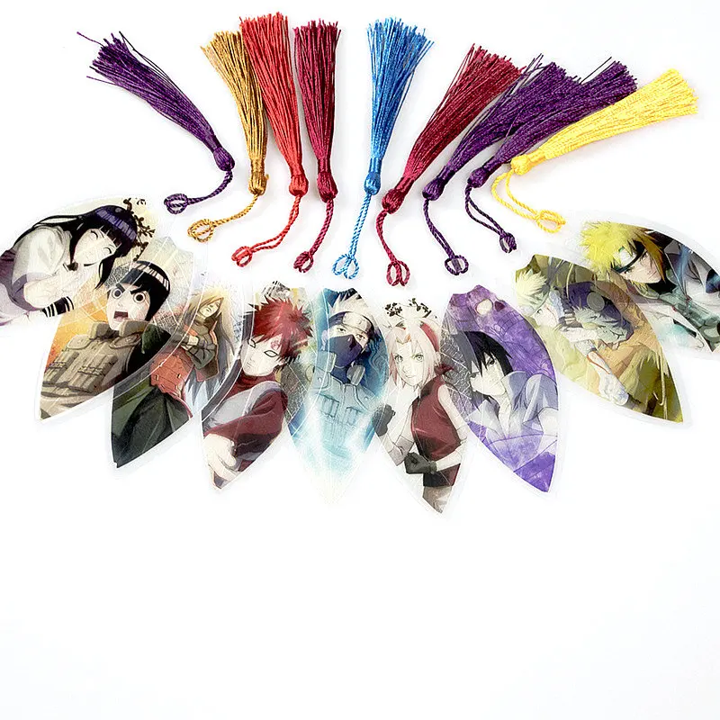 

9pcs Naruto Anime Bookmarks Waterproof Transparent PVC Plastic Bookmark Beautiful Book Marks Gift