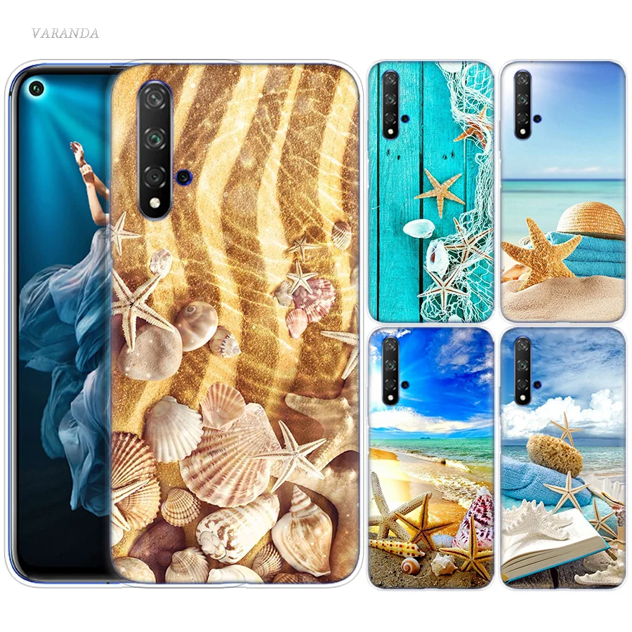 

Blue Wood Seashells Sea Star Case for Huawei Honor 8X 8C 8 9 10 20 Play 8A lite Pro V20 Y9 Y7 Y6 Y5 Prime 2018 2019 Phone Cover