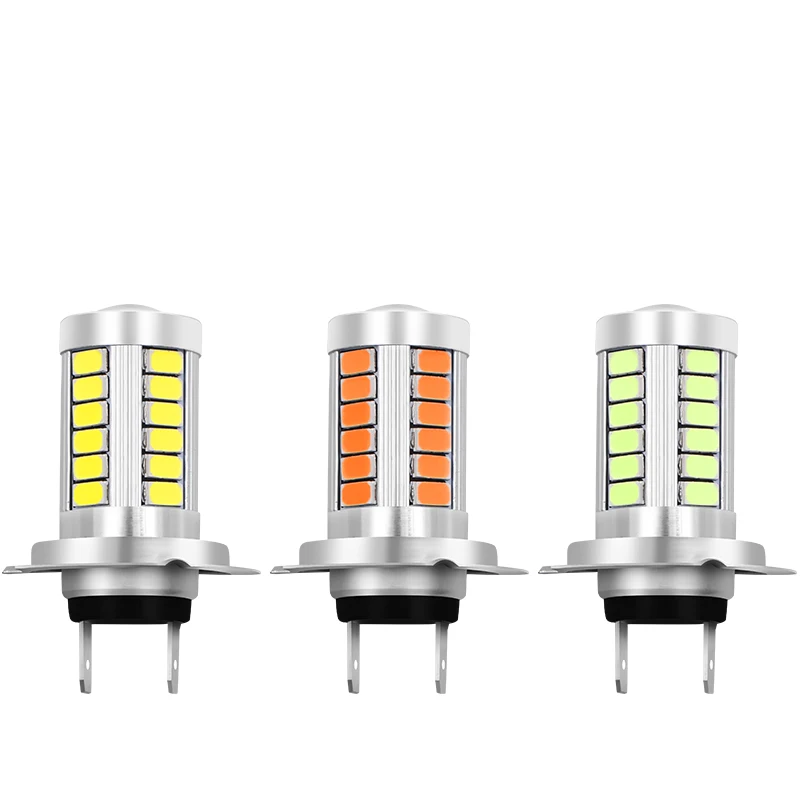 2 шт. H7 Высокое качество светильник головной светильник белый 5630 SMD 33 светодиодный авто объектив противотуманные фары дальнего света светильник лампа стоп-сигнал светильник указатель поворота 12V