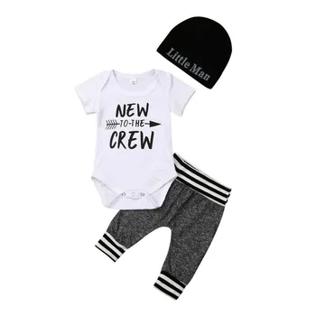 2019 New Fashion Toddler Infant Newborn Baby Girl Boy Letter Romper+Pants Outfit Clothes Bodysuit Playsuit 0-24M 2