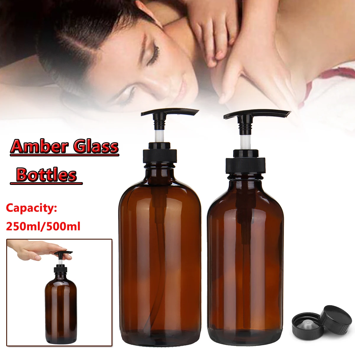 

Glass Soap Pump Bottles For Aromatherapy Essential Oil Shampoo Dispenser Lotion Liquid Foam Bottle Container Storage