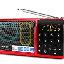 Карманное радио FM радио мини портативный Перезаряжаемый радио приемник динамик со вспышкой светильник Поддержка USB TF карта Музыка MP3 плеер