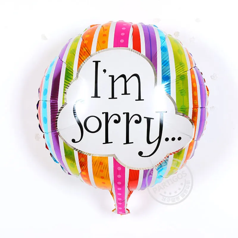 50pcs/lot 18 inch round letter i'm sorry balloon for festival love