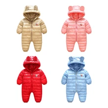 Vinnytido Winter Baby Rompers Warm Girls Boys Hooded Jumpsuit Newborn Outwear Coat Infant Snowsuit newborn baby rompers 2018 christmas clothes winter boys and girls warm infant snowsuit kid ski suit jumpsuit children outerwear