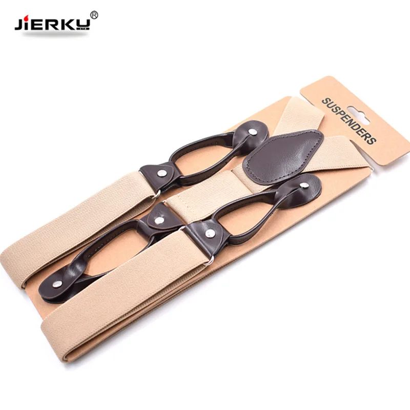 2020 модные однотонные подтяжки мужские на клипсах винтажные для брюк мужа