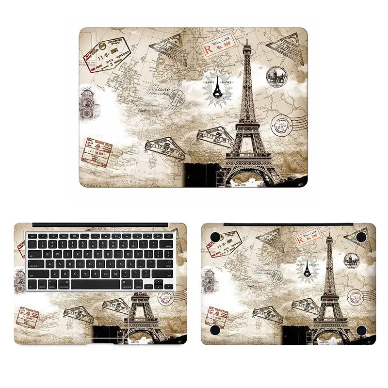 

Paris Eiffel Tower Full Body Cover Skin for Macbook Sticker Pro Air Retina 11 12 13 15 inch Vintage Map Mi Surface Laptop Decal
