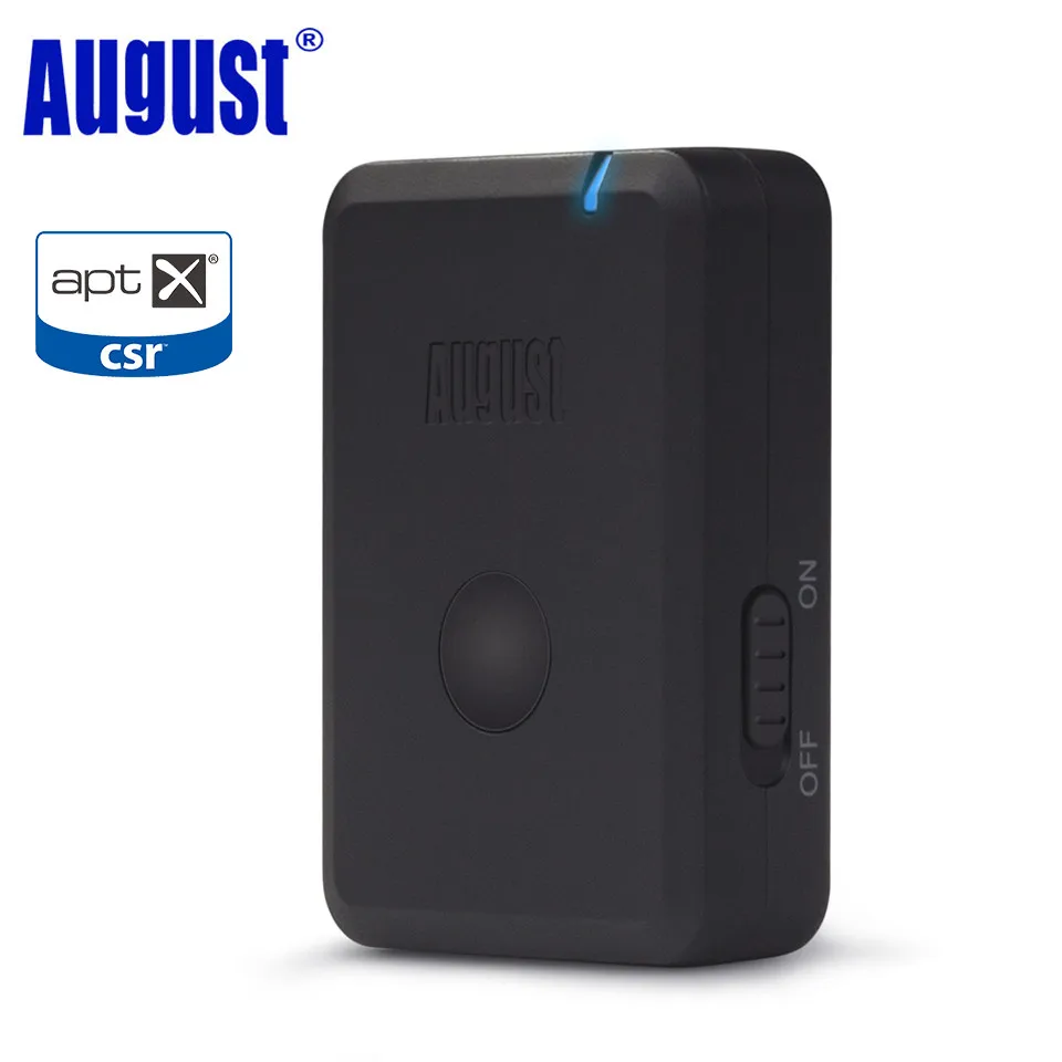 August MR250 беспроводной Bluetooth-передатчик звука с технологией aptX и аудиовыходом 3.5 мм для Bluetooth наушников, компьютера, ТВ