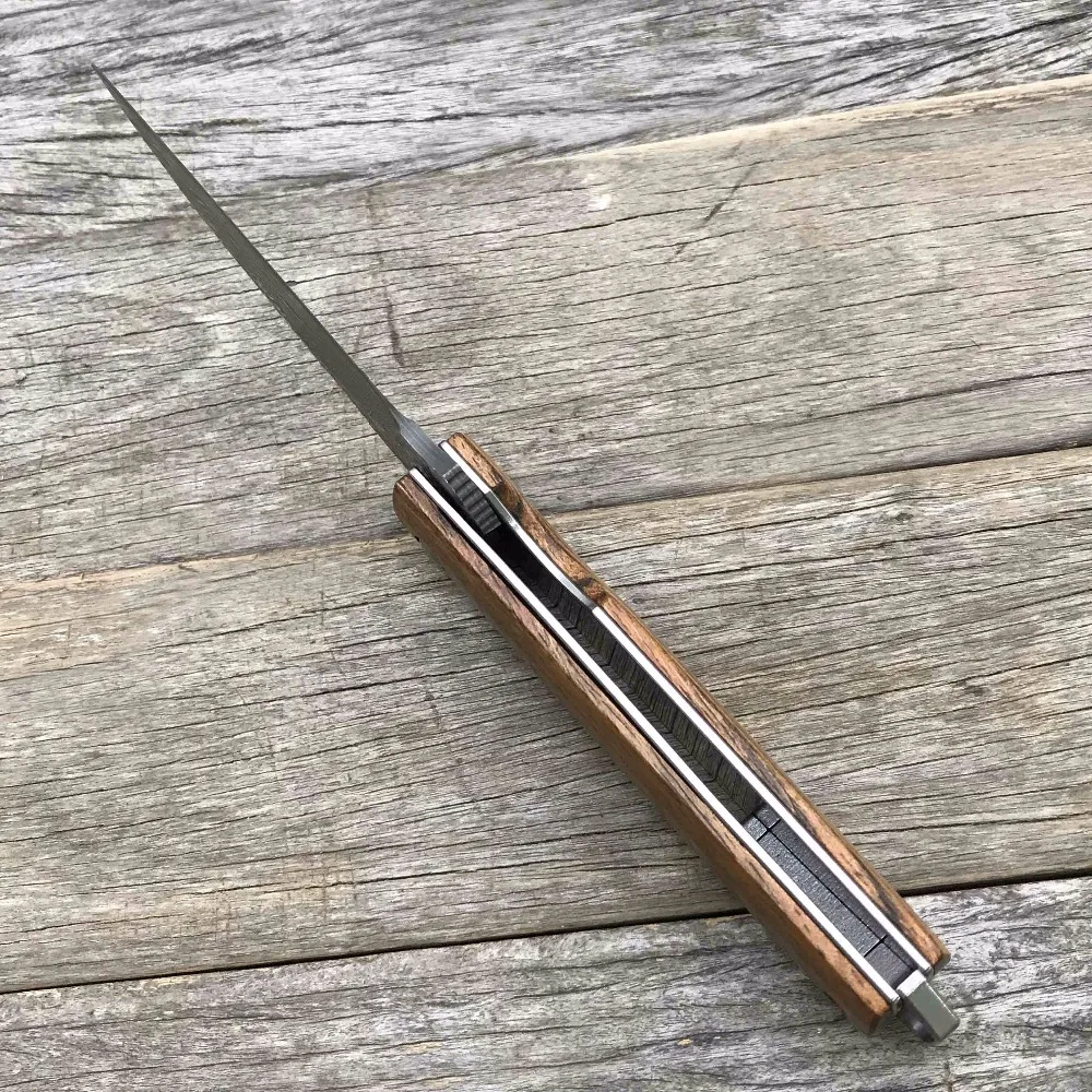 Складной нож LDT с Дамасским лезвием и розовой деревянной ручкой, карманный охотничий тактический нож, инструменты для повседневного использования