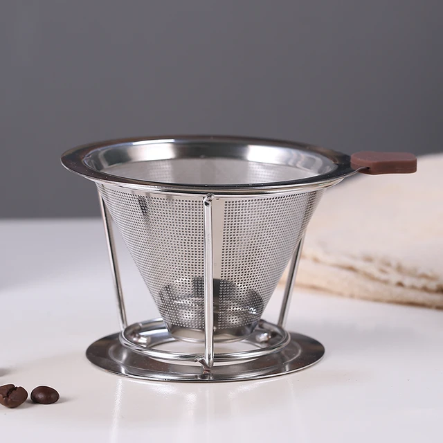 Cheap Paperless Pour Over Coffee Dripper - Permanent Reusable Stainless Steel Durable Cone Coffee Filter Fits Any Cup Cheap Paperless Pour Over Coffee Dripper - Permanent Reusable Stainless Steel Durable Cone Coffee Filter Fits Any Cup