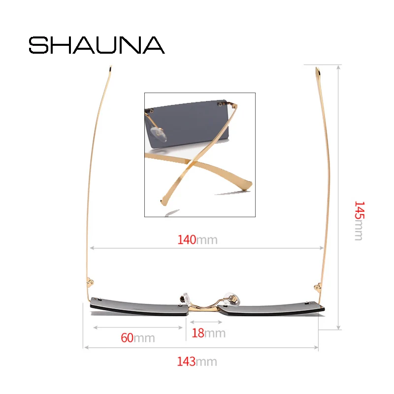 SHAUNA модные маленькие прямоугольные солнцезащитные очки для женщин сверхлегкие