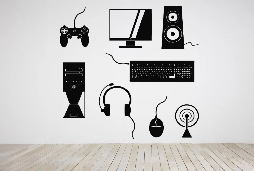Gamer Devices Vinyl Wall Decal Computer Set Sound