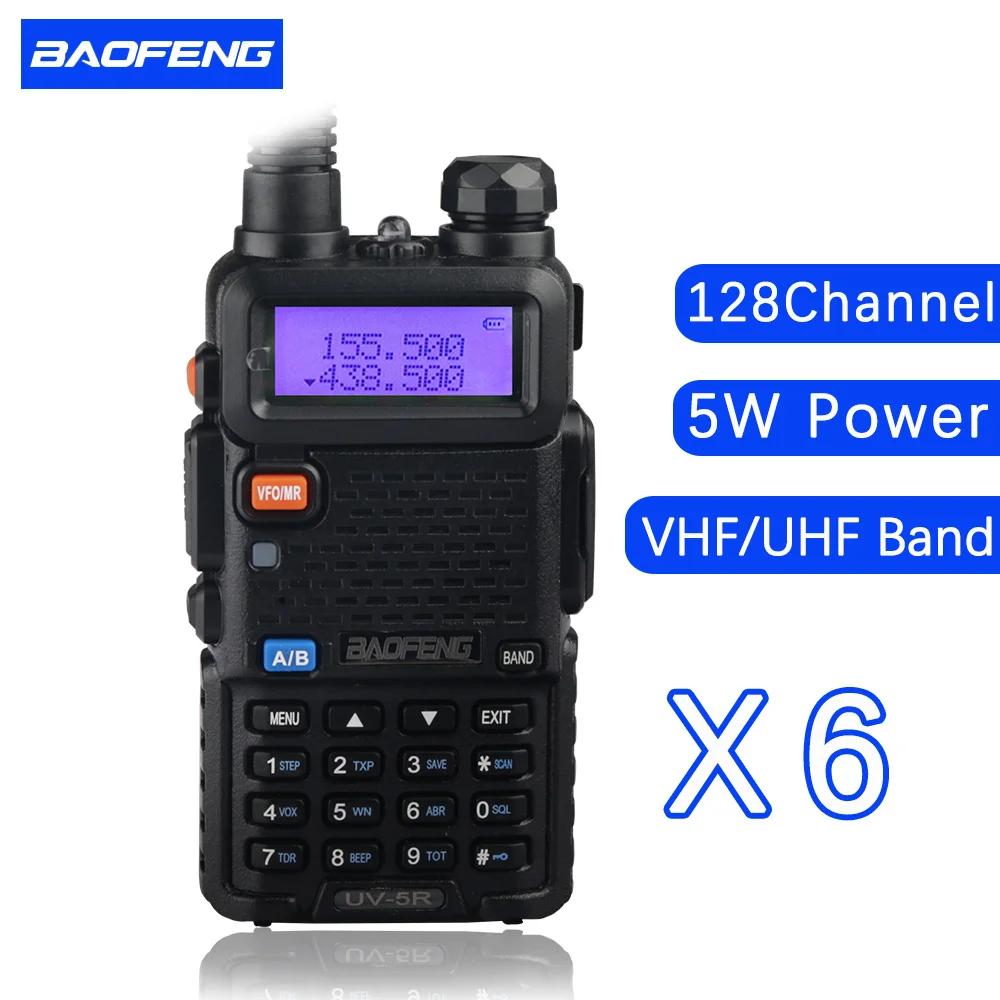 6pcs Baofeng UV 5R Ham radio Dual Band Radio 136 174Mhz 400 520Mhz font b
