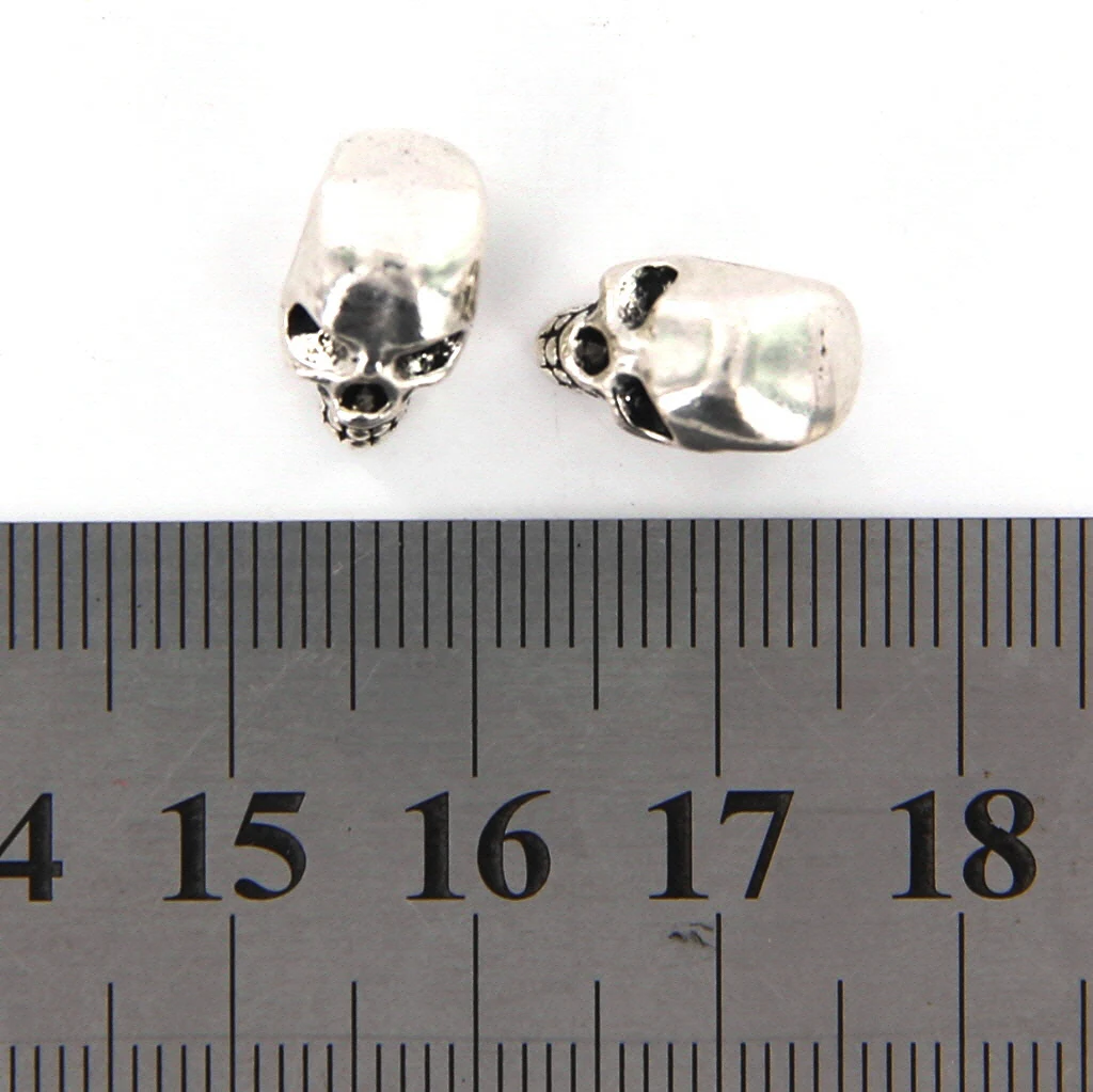 10pcs Fashion Retro Skull Spacer Beads for  Sewing Necklace Bracelets Making DIY Accessories Antique silver Color