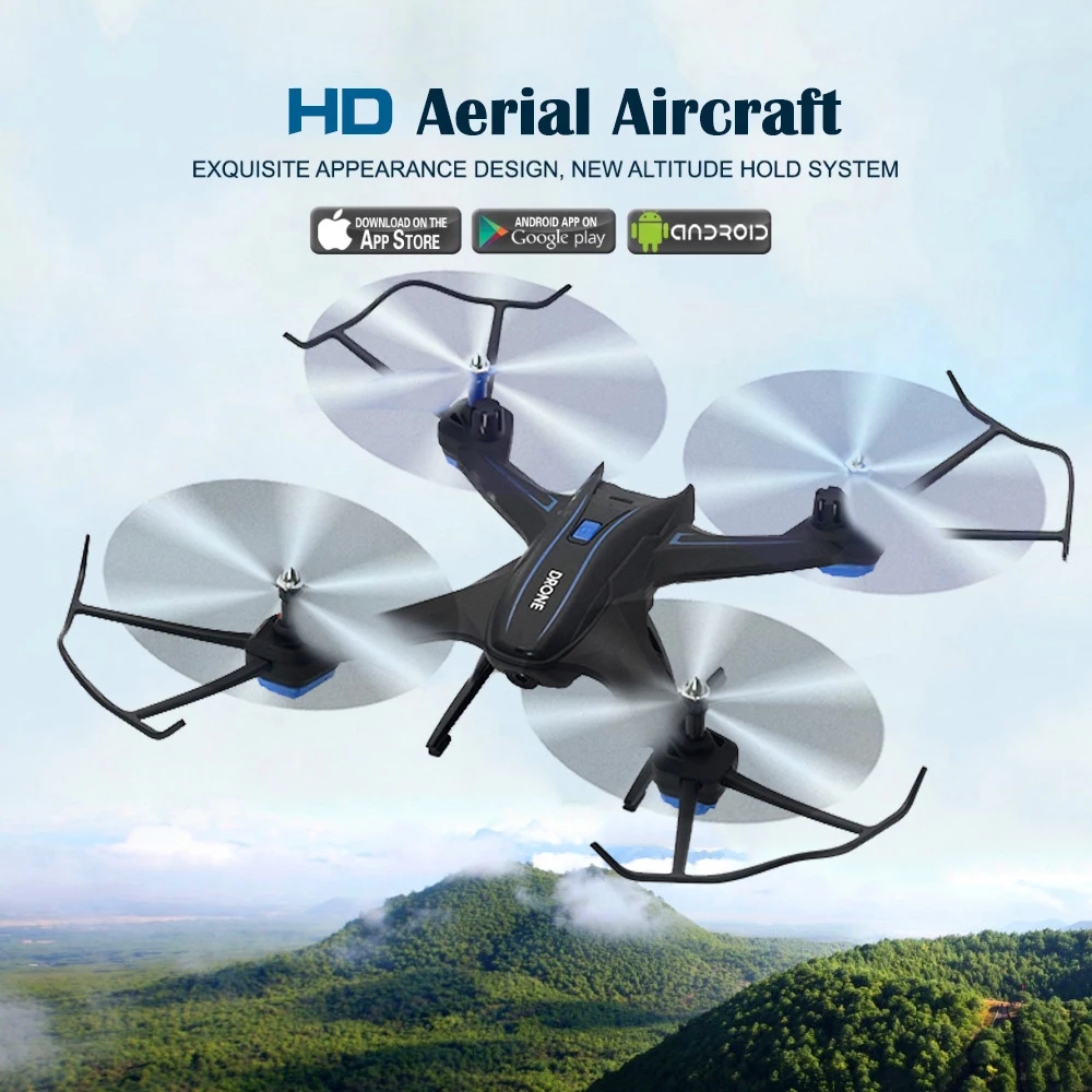 

Drone With Camera RC Helicopter 2.4GHz 6-Axis Gyro WIFI FPV RC Drone With 2.0MP HD RC Quadcopter