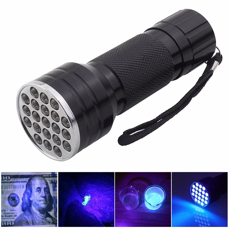 Anjoet High quality UV Light 51LED 21LED 100LED UV Light 395-400nm LED UV Flashlight torch light lamp safety UV detection