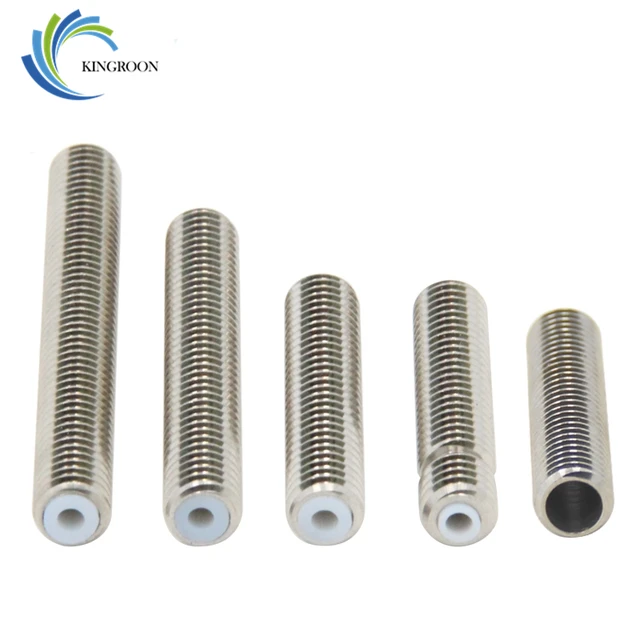 Best Value Stainless Steel Throat Long M6 30mm 40mm Threaded For MK8 MK9 1.75mm Filament 3D Printers Parts Teflon Tube Full Metal Part 4.1