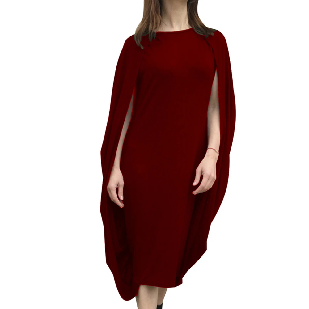 

Elegant Party Shawl Dress Women Autumn Irregular Plus Size Long Dresses Female Vintage Casual Cape Dress Robe Winter Vestidos
