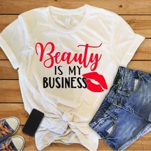 EnjoytheSpirit женская футболка красота бизнес это мой бизнес я люблю визажиста Парикмахерская рубашка женская одежда хорошее качество