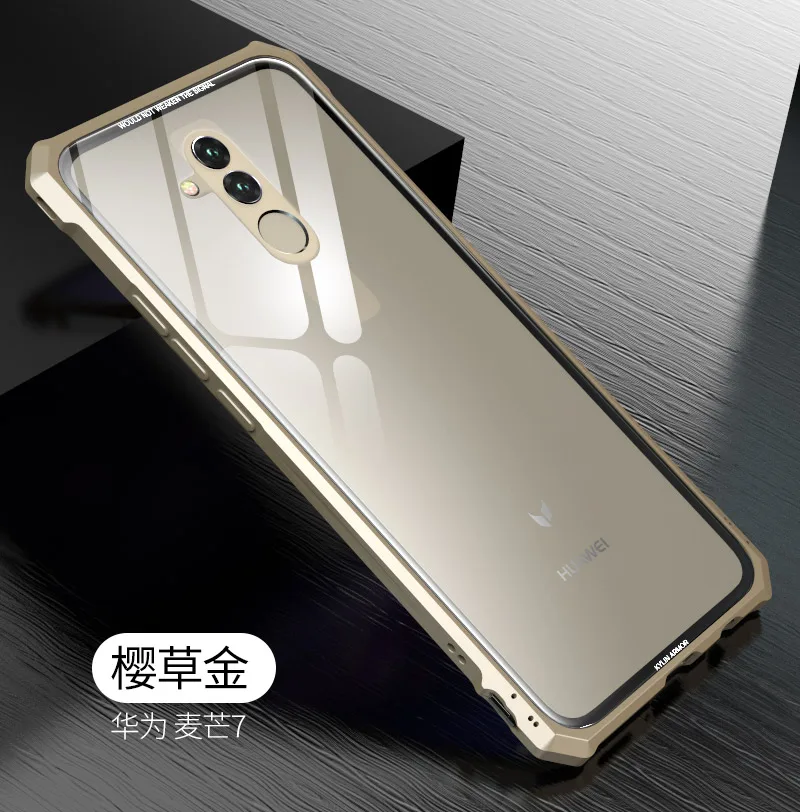 Роскошный металлический бампер чехол для huawei Коврики 20 Lite Коврики 20 Pro Maimang 7 Жесткий закаленного Стекло задняя крышка для huawei Коврики 20