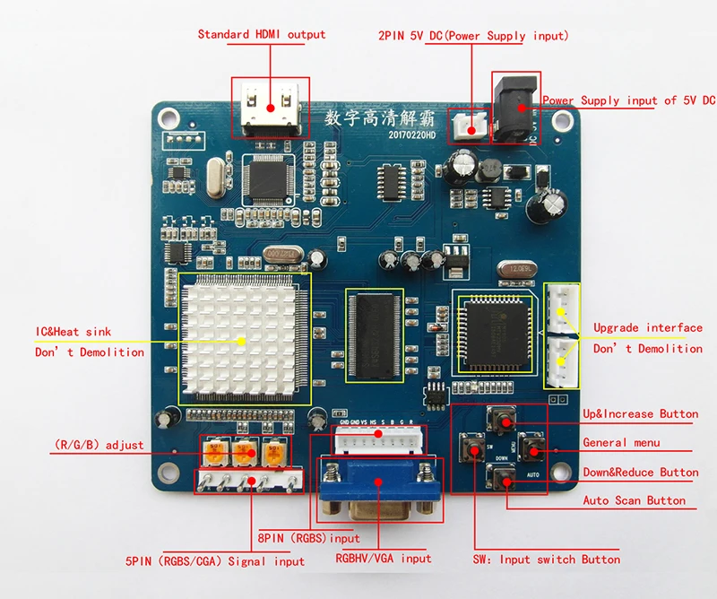 Новое поступление хорошее качество CGA to HDMI для аркадная игра машина