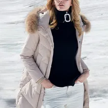 BOSIDENG, зимний утепленный пуховик, новинка, женский теплый пуховик, воротник из натурального меха, с капюшоном, длинная парка, водонепроницаемая ветровка, B80141038