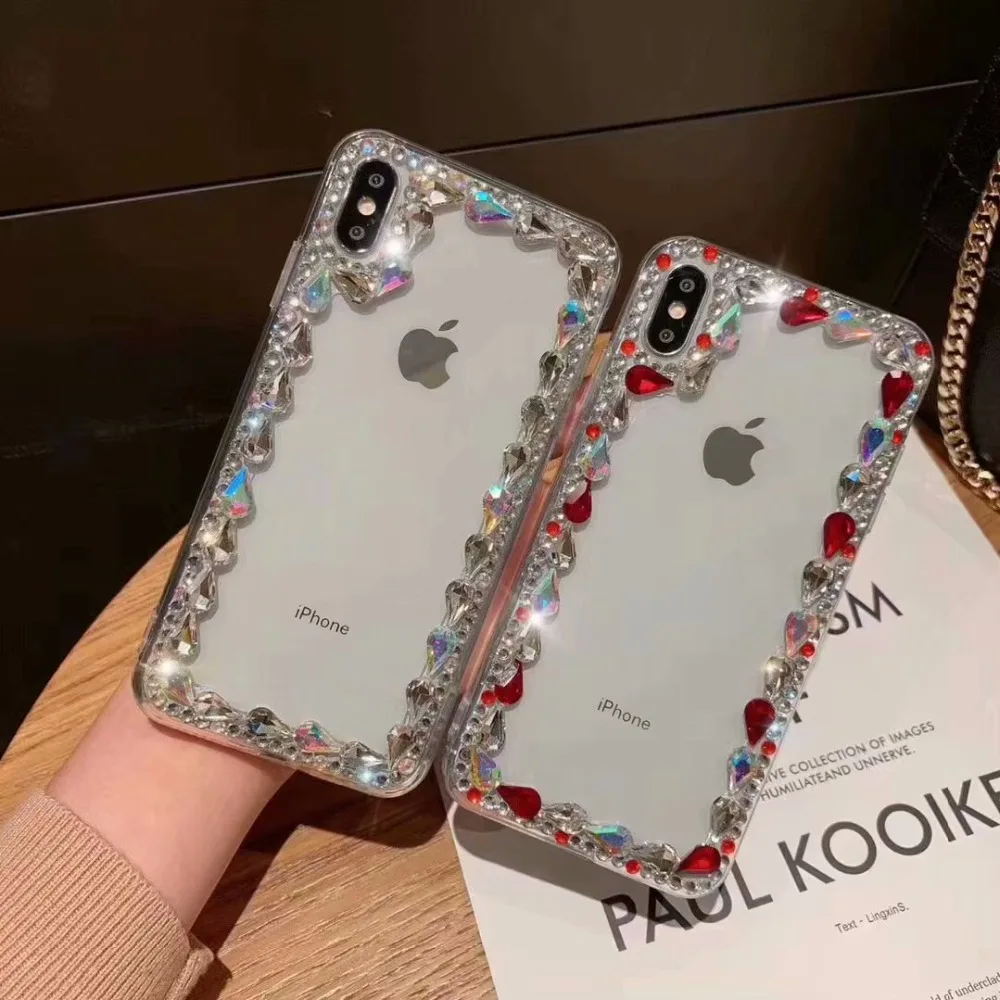 

XINGDUO Bling Lovely Crystal Diamonds Rhinestone Phone Case For iphone 6 6S 7 8 Plus X XS MAX XR Big Stones Fashion Shell