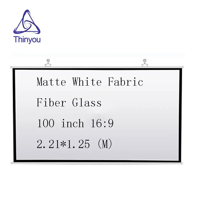 Thinyou font b projector b font screen 100 inch 16 9 Matte White Fabric Fiber Glass