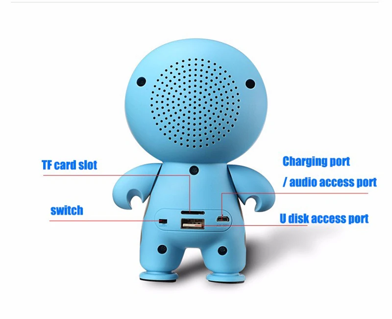 RACAHOO Wireless bluetooth speakers Portable Cartoon Big White Bluetooth audio Mini Super Bass Stereo FM Loudspeaker For Phone11