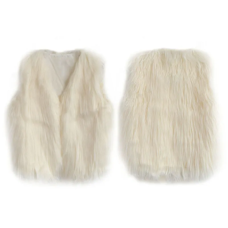 1 предмет, Модный осенне-зимний меховой жилет для девочек детская одежда ультра-удобный плюшевый жилет из искусственного меха пальто для маленьких девочек S/M/L/XL