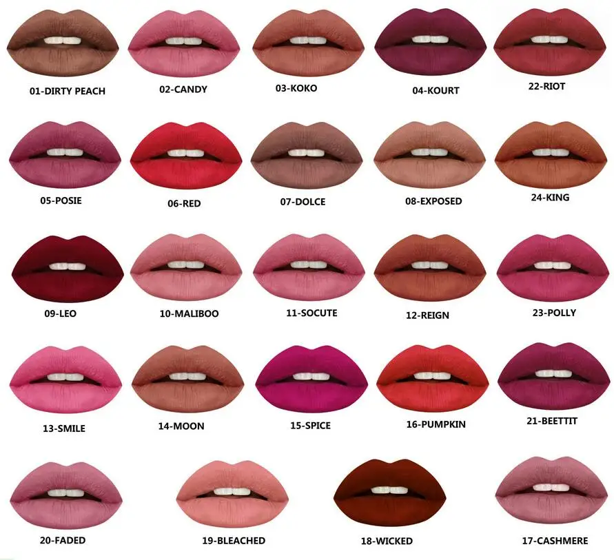 

24pcs Matte Glitter Lipstick Maquillaje Batom Liquido Mate Rouge A Levre Mat Long Lasting Makeup Labiales Set Liquid Labial Mate