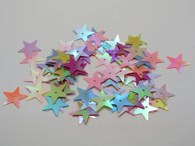 1500 смешанных Цвет Star Свободные пайетками 15 мм Швейные Свадьба Ремесло