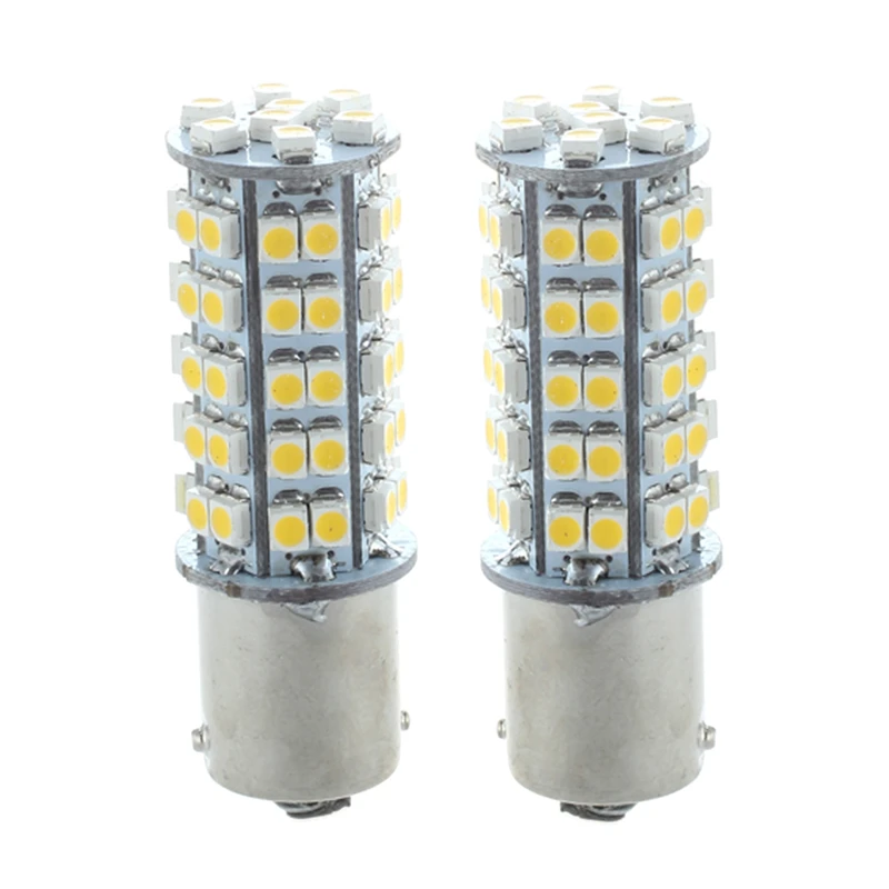 2 1156 1210 BA15S 68 SMD 3528 Светодиодный теплый белый свет, задних фонарей, фонарей указателей повтора и единый подсветка