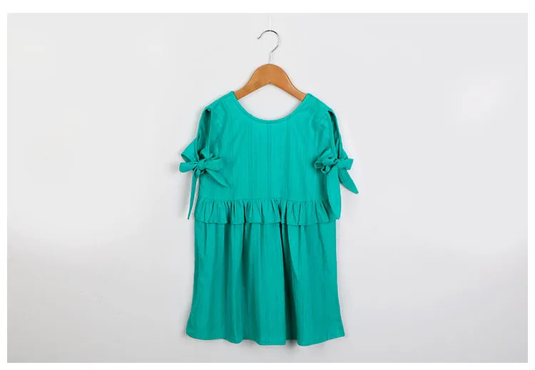 ruffles patchwork little big girl dresses cotton summer 2018 green princess mini kids dresses designs Children Boutique Clothes 5 6 7 8 9 10 11 12 13 14 15 years teenage girls 4 year baby girl dresses  15 years girl dresses (8)