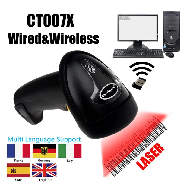 Special Price CT007X 2.4G Wireless 1D Barcode Scanner Auto Sense Portable USB Wired & 2.4G Wireless 1D Bar Code Reader Scanner Handheld Special Price CT007X 2.4G Wireless 1D Barcode Scanner Auto Sense Portable USB Wired & 2.4G Wireless 1D Bar Code Reader Scanner Handheld
